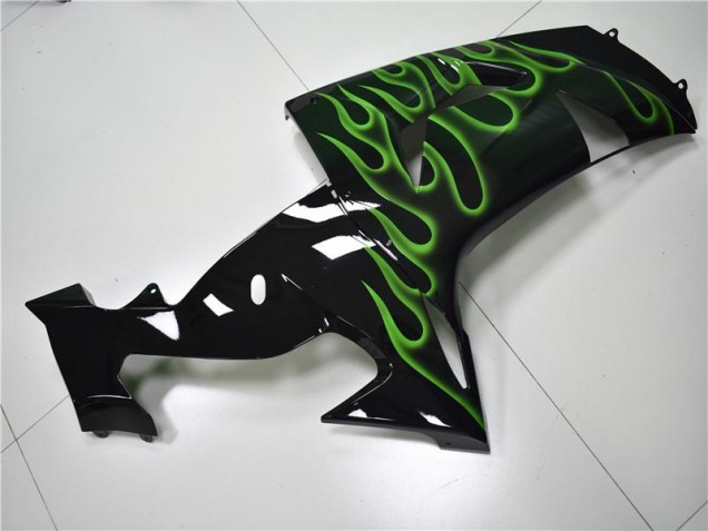 2006-2007 Schwarze grüne Flamme Kawasaki ZX10R Motorrad Verkleidung 2006-2007 Schwarze grüne Flamme Kawasaki ZX10R Motorrad Verkleidung