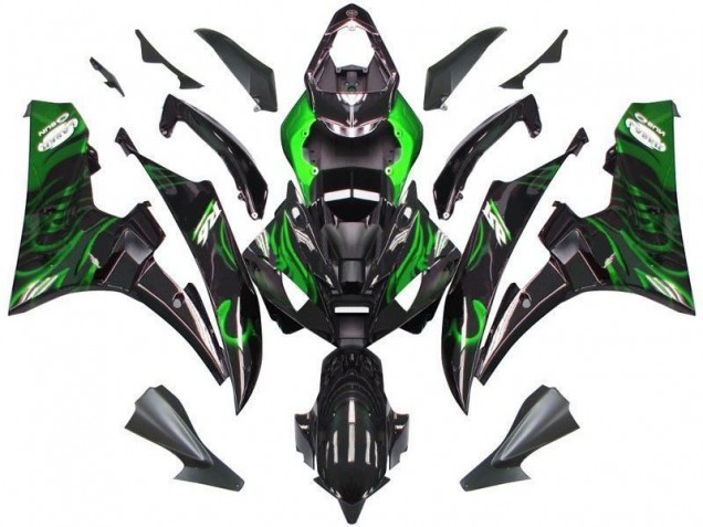 2006-2007 Schwarze grüne Flamme Yamaha YZF R6 Motorrad Verkleidung 2006-2007 Schwarze grüne Flamme Yamaha YZF R6 Motorrad Verkleidung