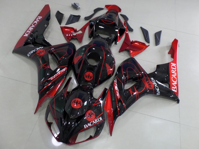 2006-2007 Schwarzer Bacardi Honda CBR1000RR Motorrad Verkleidung