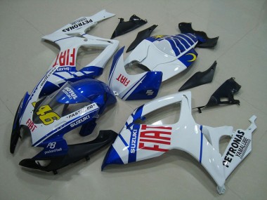2006-2007 Weiß Blau Fiat 46 Suzuki GSXR 750 Motorrad Verkleidung