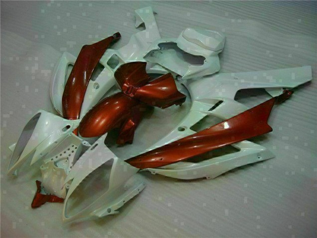 2006-2007 Weiß Braun Yamaha YZF R6 Motorrad Verkleidung 2006-2007 Weiß Braun Yamaha YZF R6 Motorrad Verkleidung