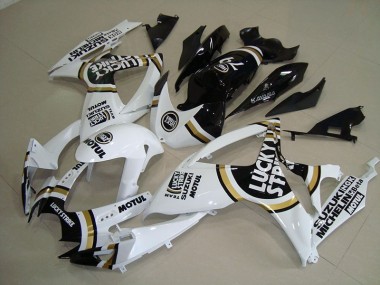 2006-2007 Weiß Lucky Strike Schwarz Motul Suzuki GSXR 750 Motorrad Verkleidung