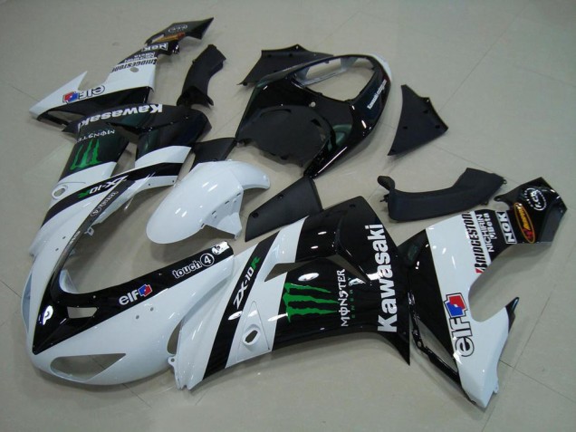 2006-2007 Weiß Monster Kawasaki ZX10R Motorrad Verkleidung 2006-2007 Weiß Monster Kawasaki ZX10R Motorrad Verkleidung