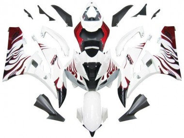2006-2007 Weiß Rot Flamme Yamaha YZF R6 Motorrad Verkleidung