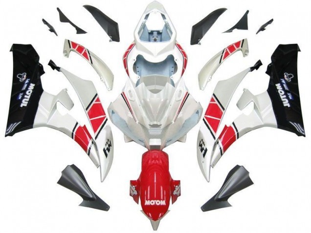 2006-2007 Weiß Rot Schwarz Yamaha YZF R6 Motorrad Verkleidung 2006-2007 Weiß Rot Schwarz Yamaha YZF R6 Motorrad Verkleidung