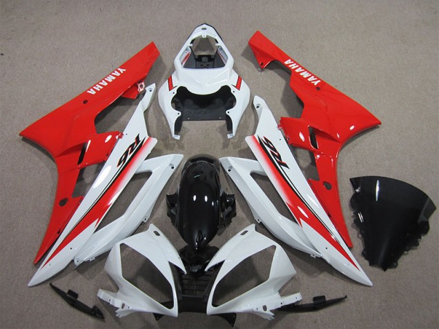 2006-2007 Weiß Schwarz Rot Yamaha YZF R6 Motorrad Verkleidung 2006-2007 Weiß Schwarz Rot Yamaha YZF R6 Motorrad Verkleidung