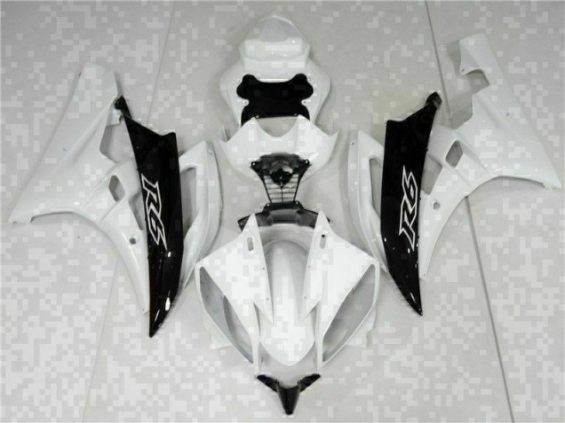 2006-2007 Weiß Schwarz Yamaha YZF R6 Motorrad Verkleidung & Plastik 2006-2007 Weiß Schwarz Yamaha YZF R6 Motorrad Verkleidung & Plastik