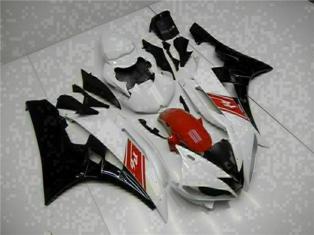 2006-2007 Weiß Schwarz Yamaha YZF R6 Motorrad Vollverkleidung 2006-2007 Weiß Schwarz Yamaha YZF R6 Motorrad Vollverkleidung