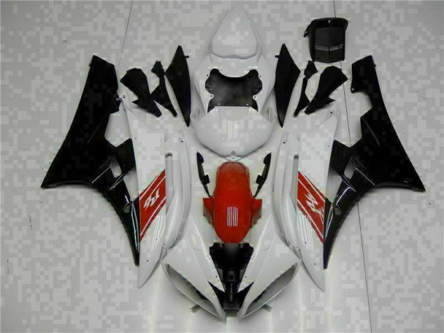 2006-2007 Weiß Schwarz Yamaha YZF R6 Motorrad Vollverkleidung 2006-2007 Weiß Schwarz Yamaha YZF R6 Motorrad Vollverkleidung