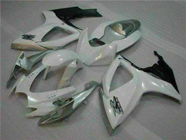 2006-2007 Weiß Silber Suzuki GSXR 600/750 Motorrad Vollverkleidung 2006-2007 Weiß Silber Suzuki GSXR 600/750 Motorrad Vollverkleidung