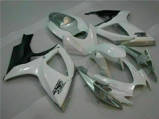 2006-2007 Weiß Silber Suzuki GSXR 600/750 Motorrad Vollverkleidung 2006-2007 Weiß Silber Suzuki GSXR 600/750 Motorrad Vollverkleidung