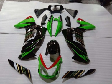 2006-2008 Grün Schwarz Kawasaki EX650 Motorrad Verkleidung