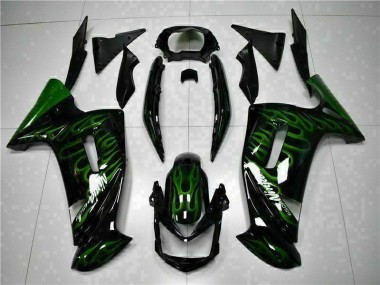 2006-2008 Grüne Flamme Kawasaki EX650 Motorrad Verkleidung