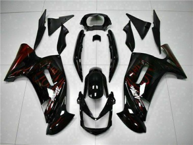 2006-2008 Rot Flamme Kawasaki EX650 Motorrad Verkleidung