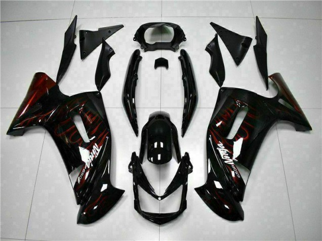 2006-2008 Rot Flamme Kawasaki EX650 Motorrad Verkleidung