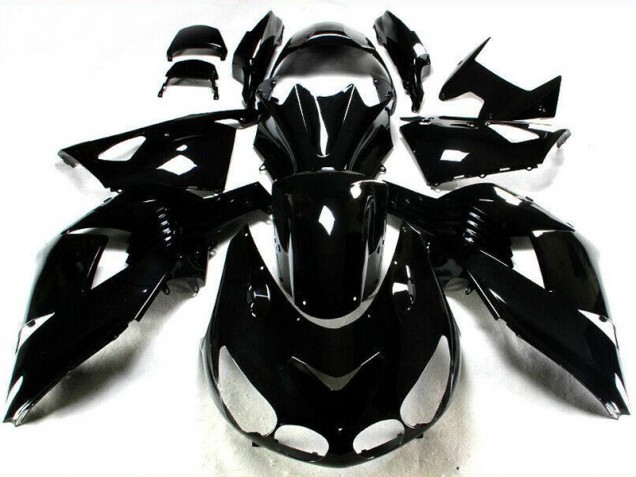 2006-2011 Glänzend Schwarz Kawasaki ZX14R ZZR1400 Motorrad Verkleidung 2006-2011 Glänzend Schwarz Kawasaki ZX14R ZZR1400 Motorrad Verkleidung