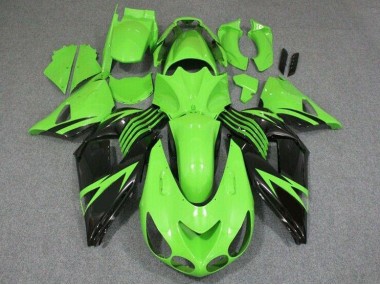 2006-2011 Grün Schwarz Kawasaki ZX14R ZZR1400 Motorrad Verkleidung