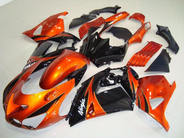 2006-2011 Orange Schwarz Kawasaki ZX14R ZZR1400 Motorrad Verkleidung 2006-2011 Orange Schwarz Kawasaki ZX14R ZZR1400 Motorrad Verkleidung