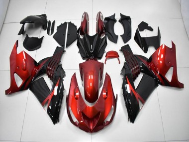 2006-2011 Rot Schwarz Kawasaki ZX14R ZZR1400 Motorrad Verkleidung