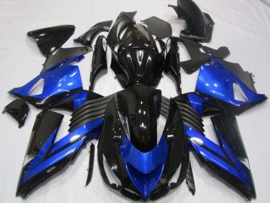 2006-2011 Schwarz Blau Kawasaki ZX14R ZZR1400 Motorrad Verkleidung
