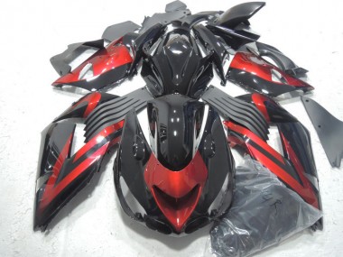2006-2011 Schwarz Rot Kawasaki ZX14R ZZR1400 Motorrad Verkleidung