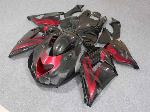 2006-2011 Schwarz Rot Kawasaki ZX14R ZZR1400 Motorrad Verkleidungen 2006-2011 Schwarz Rot Kawasaki ZX14R ZZR1400 Motorrad Verkleidungen