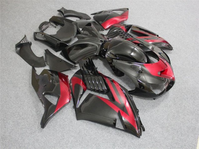 2006-2011 Schwarz Rot Kawasaki ZX14R ZZR1400 Motorrad Verkleidungen 2006-2011 Schwarz Rot Kawasaki ZX14R ZZR1400 Motorrad Verkleidungen