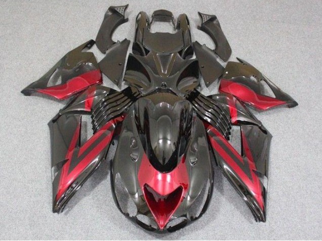 2006-2011 Schwarz Rot Kawasaki ZX14R ZZR1400 Motorrad Verkleidungen 2006-2011 Schwarz Rot Kawasaki ZX14R ZZR1400 Motorrad Verkleidungen