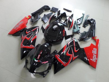 2006-2011 Schwarz und Rot Aprilia RS125 Motorrad Verkleidungen
