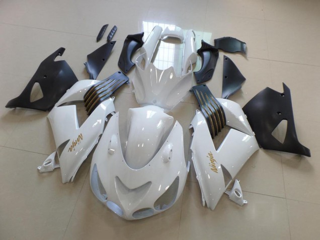 2006-2011 Weiß Und Matt Schwarz Kawasaki ZX14R ZZR1400 Motorrad Verkleidung 2006-2011 Weiß Und Matt Schwarz Kawasaki ZX14R ZZR1400 Motorrad Verkleidung
