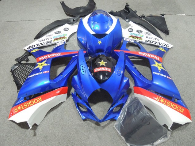 2007-2008 Blau Rockstar Suzuki GSXR 1000 Motorrad Verkleidung
