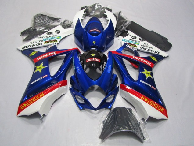 2007-2008 Blau Rot Rockstar Suzuki GSXR 1000 Motorrad Verkleidung 2007-2008 Blau Rot Rockstar Suzuki GSXR 1000 Motorrad Verkleidung