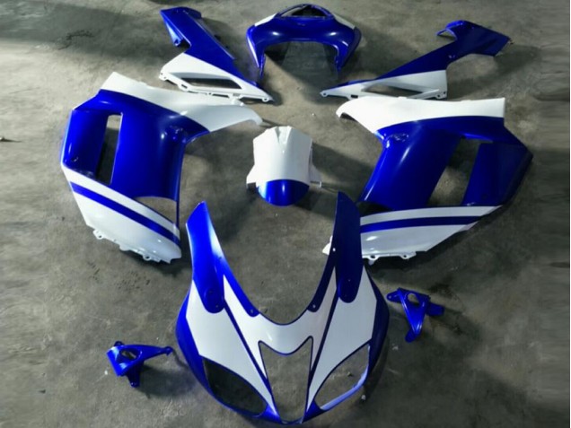 2007-2008 Blau Weiß Kawasaki ZX6R Motorrad Verkleidung 2007-2008 Blau Weiß Kawasaki ZX6R Motorrad Verkleidung