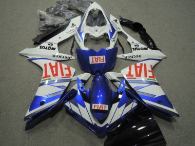 2007-2008 Blau Weiß Rot Fiat Yamaha YZF R1 Motorrad Verkleidung