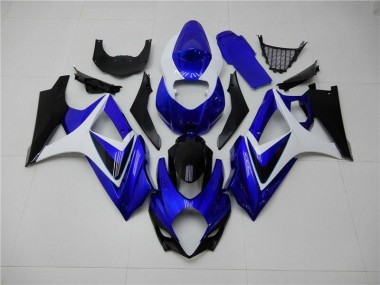 2007-2008 Blau Weiß Schwarz Suzuki GSXR 1000 Motorrad Verkleidung