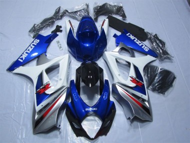 2007-2008 Blau Weiß Suzuki GSXR 1000 Motorrad Verkleidung & Plastik