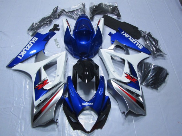 2007-2008 Blau Weiß Suzuki GSXR 1000 Motorrad Verkleidung & Plastik 2007-2008 Blau Weiß Suzuki GSXR 1000 Motorrad Verkleidung & Plastik