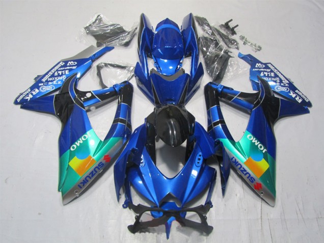 2007-2008 BlauschwarzGrün Jomo Suzuki GSXR 1000 Motorrad Verkleidung 2007-2008 BlauschwarzGrün Jomo Suzuki GSXR 1000 Motorrad Verkleidung