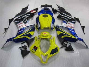 2007-2008 Gelb Blau 46 Honda CBR600RR Motorrad Verkleidung