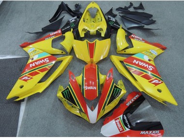 2007-2008 Gelb Rot Swan Yamaha YZF R1 Motorrad Verkleidung