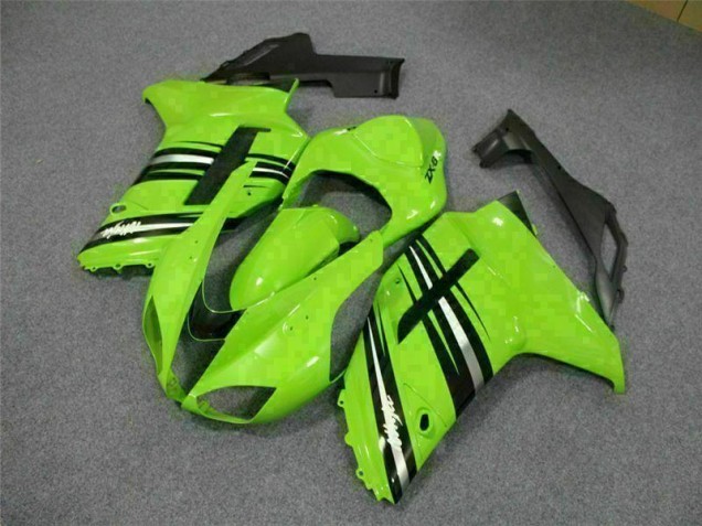 2007-2008 Grün Schwarz Kawasaki ZX6R Motorrad Verkleidung