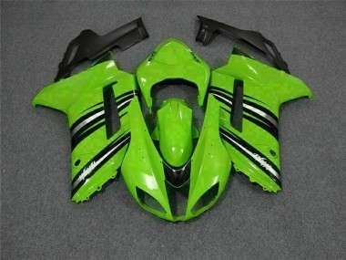 2007-2008 Grün Schwarz Kawasaki ZX6R Motorrad Verkleidung