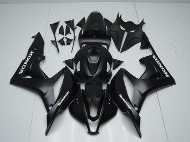 2007-2008 Matt Schwarz mit weißem Aufkleber Honda CBR600RR Motorrad Verkleidung