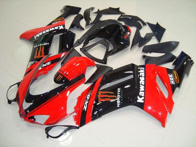 2007-2008 Monster in Rot Kawasaki ZX6R Motorrad Verkleidung 2007-2008 Monster in Rot Kawasaki ZX6R Motorrad Verkleidung