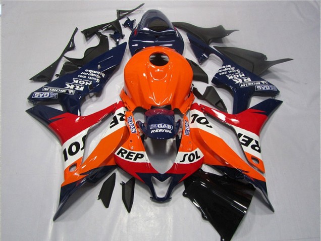 2007-2008 Orange Blau Schwarz Repsol Honda CBR600RR Motorrad Verkleidung 2007-2008 Orange Blau Schwarz Repsol Honda CBR600RR Motorrad Verkleidung
