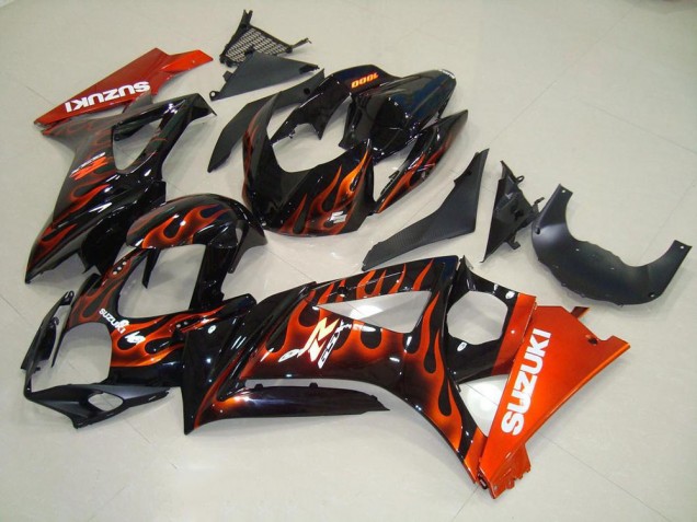 2007-2008 Orange Flamme Suzuki GSXR 1000 Motorrad Verkleidung 2007-2008 Orange Flamme Suzuki GSXR 1000 Motorrad Verkleidung