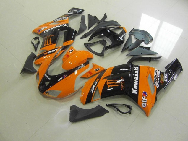 2007-2008 Orange Monster Kawasaki ZX6R Motorrad Verkleidung 2007-2008 Orange Monster Kawasaki ZX6R Motorrad Verkleidung