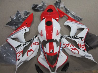 2007-2008 Rot Weiß Honda CBR600RR Motorrad Verkleidung
