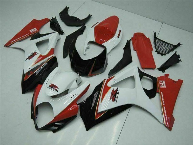 2007-2008 Rot Weiß Suzuki GSXR 1000 Motorrad Verkleidungen 2007-2008 Rot Weiß Suzuki GSXR 1000 Motorrad Verkleidungen