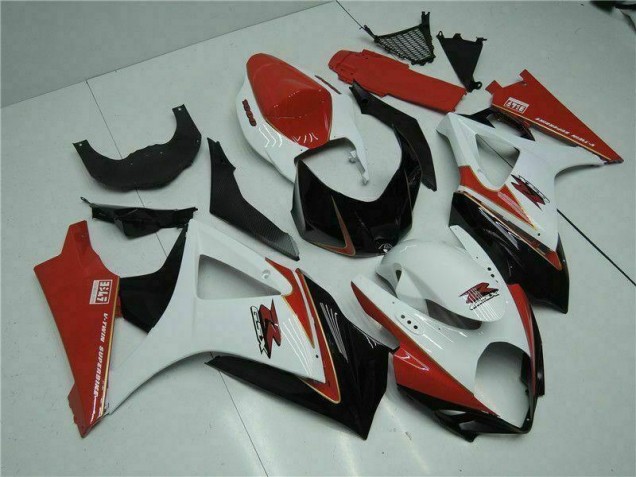 2007-2008 Rot Weiß Suzuki GSXR 1000 Motorrad Verkleidungen 2007-2008 Rot Weiß Suzuki GSXR 1000 Motorrad Verkleidungen